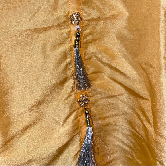 Indian Suit for Children, Yellow/ Gold w/ tassels - Picture 3 of 8